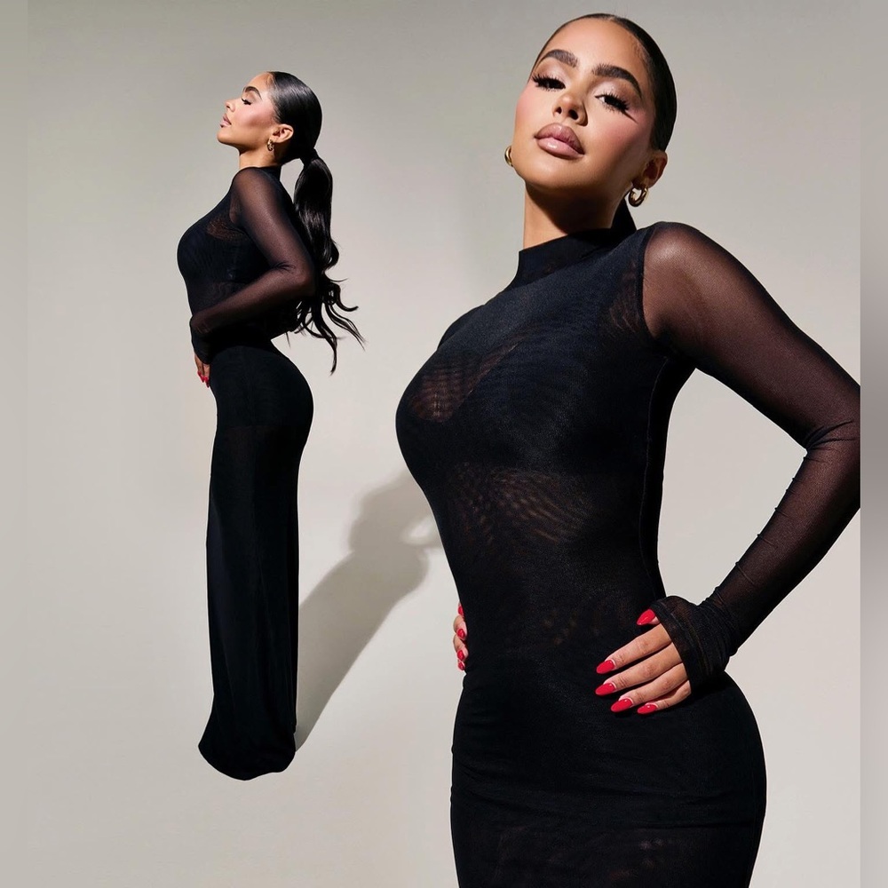 Naked Wardrobe Mesh Maxi Dress - Picture 5 of 6